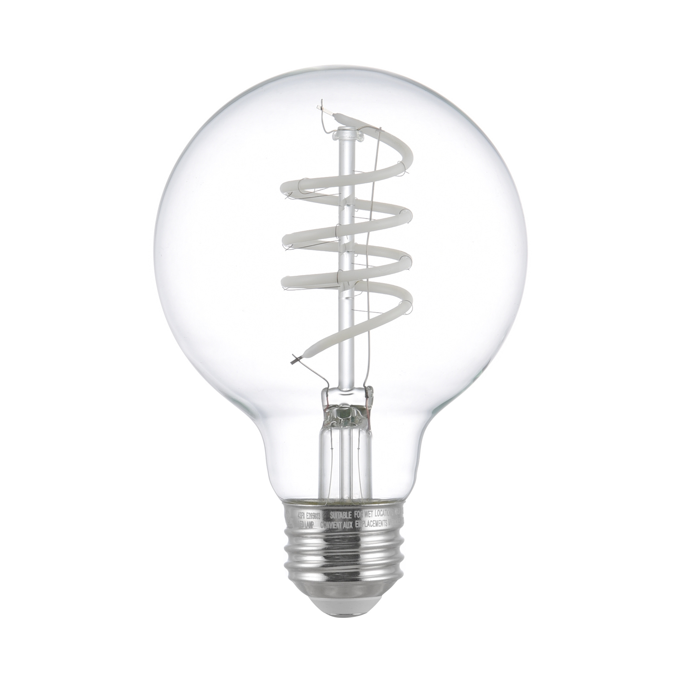 Better Homes \u0026 Gardens 4W (40W Equivalent) Daylight Dimmable G25 White Filament Light Bulbs E26 Base 2 Pack